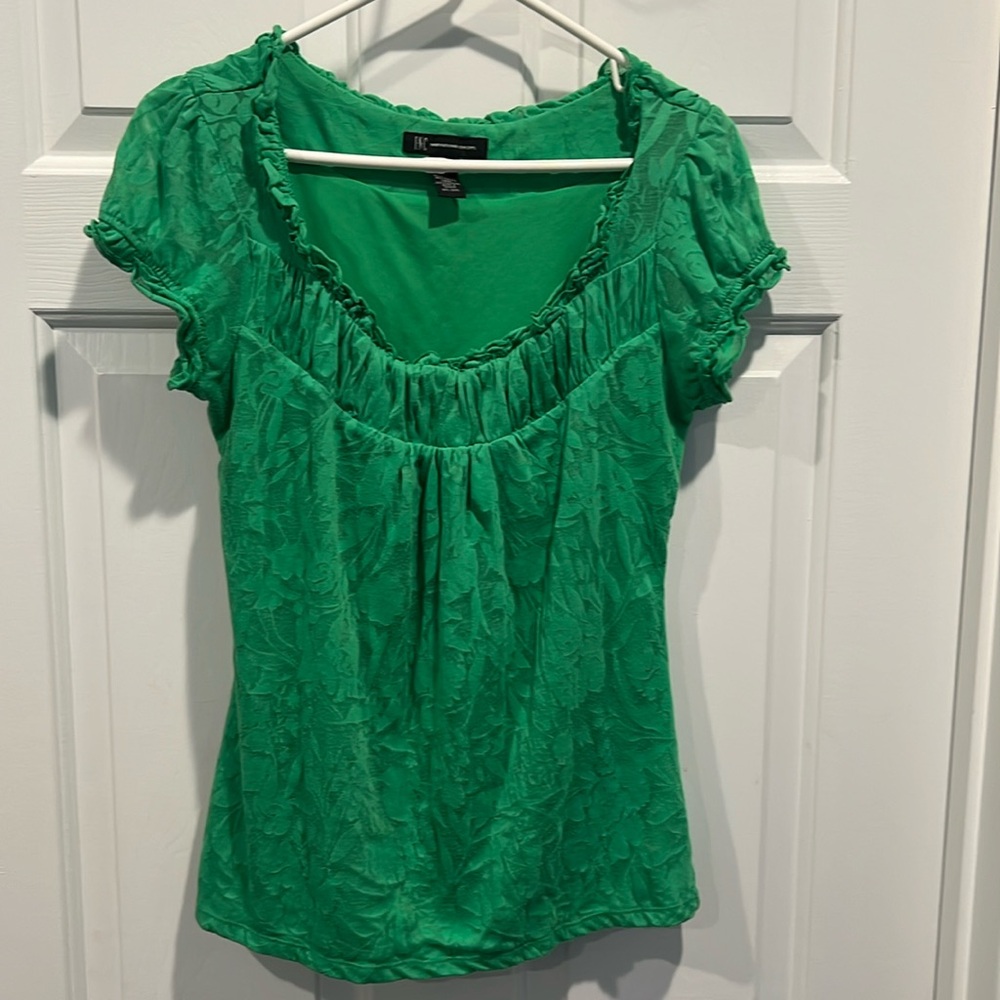 Green short sleeve casual summer top